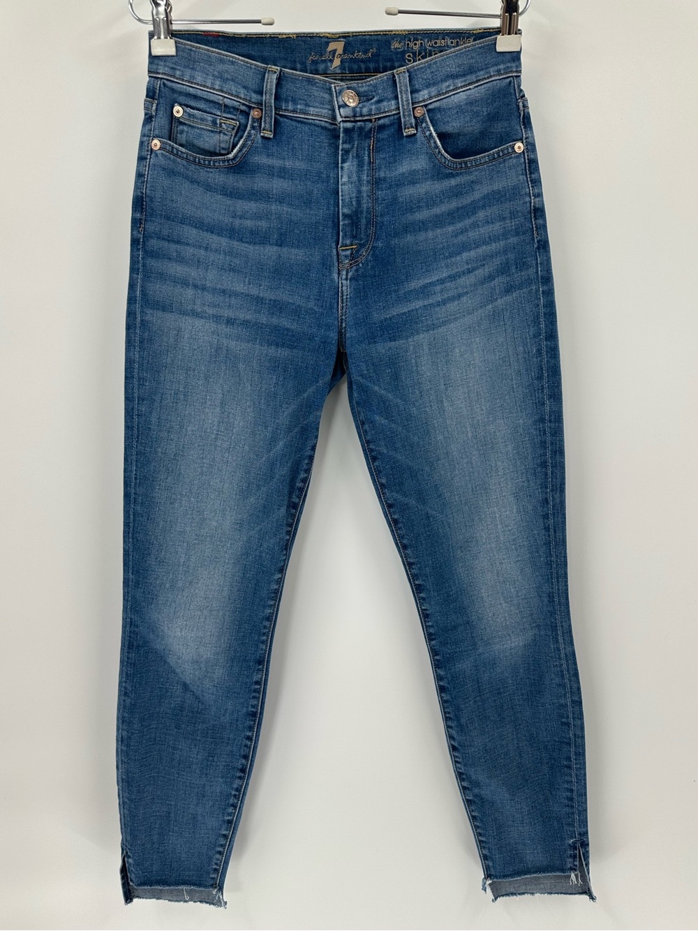 7 For All Mankind Women's Cropped the High-Waist ankle Skinny Jeans Sz 27